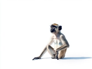 Isolated Monkey on White Background