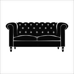 Sofa Icon Silhouette Bundle Set, Sofa Furniture Silhouette Bundle set on a White Background