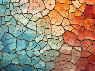 Seamless Cracked Surface Background Texture with Peeling Paint