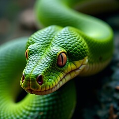 Fototapeta premium close up of a green snake