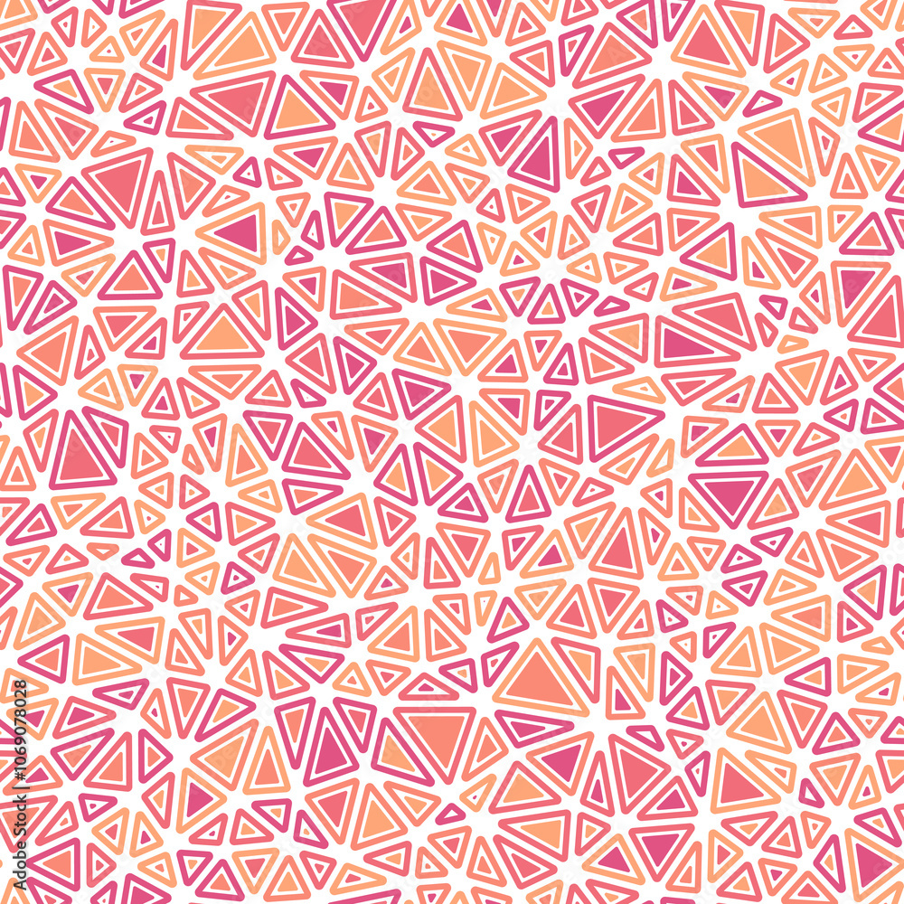 Poster pattern of triangle shapes. rounded solid shapes in frames. compact triangles size. multicolored sty