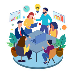 People Communicating and meeting in a Group