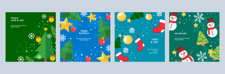 Joyful Holiday Greeting Cards with Christmas Themes