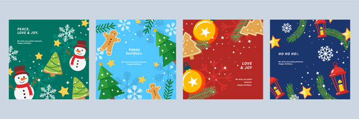 Festive Greeting Card Christmas Designs with Ornaments