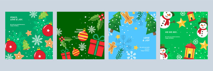 Festive Christmas Designs with Ornaments and Gift Packages. A collection of holiday illustrations featuring Christmas ornaments, and gift packages. Perfect for celebrating the festive season