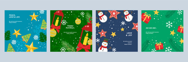 Joyful Holiday Greeting Cards with Christmas Themes