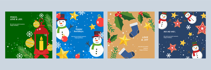 Festive Christmas Card Designs With Modern Graphic Illustrations