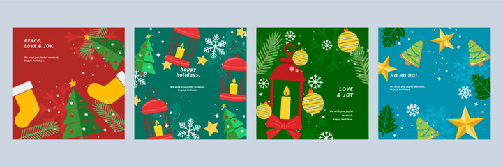 Festive Greeting Card Christmas Designs with Ornaments