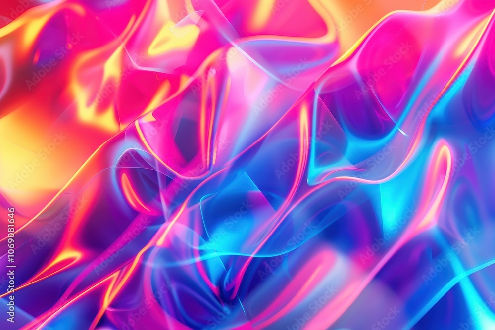 Leinwandbilder Colorful abstract patterns featuring bright streaks of light and bokeh effects create a mesmerizing visual experience filled with vibrant hues, suitable for digital backgrounds or designs
