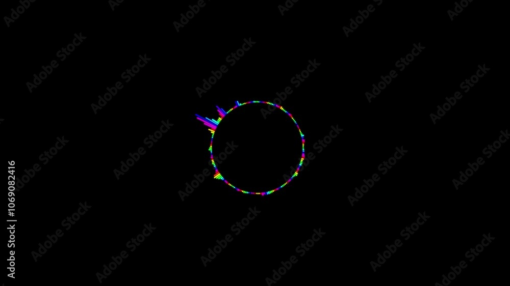Poster wave motion equalizer isolated on transparent background4 color audio waveform spectrum animation sp