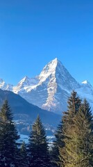 Fototapeta premium Majestic View of Eiger and Jungfrau Peaks