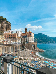 view of the cliffside town