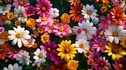 Colorful floral background featuring beautiful blossoms and petals picture
