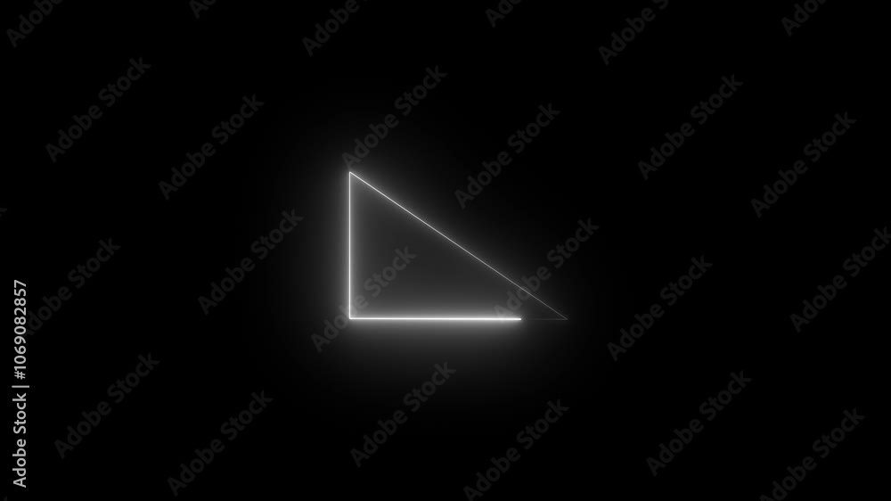 Poster geometric shape looping animation neon glowing samakoni triangle frame animation black background.