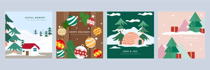 Joyful Holiday Greeting Cards with Christmas Themes