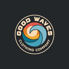 Vintage surf design template for surf club, surf shop, surf merch.