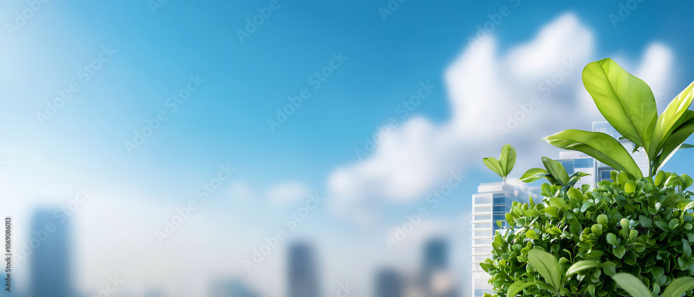 Aufkleber exploring urban innovation through sustainable highrise architecture and green spaces