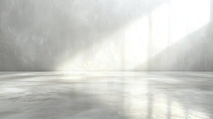 Empty room with sunlight on textured wall