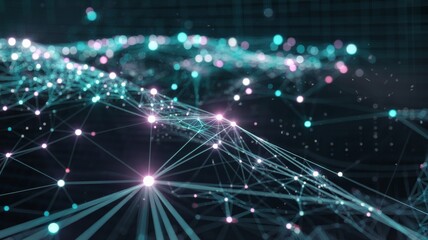 Obraz premium Abstract digital network with glowing connections in futuristic design