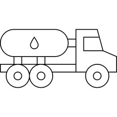 Tank truck single vector icon