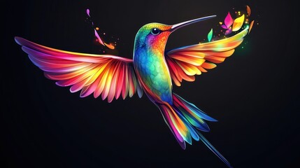 Obraz premium Colorful Hummingbird in Flight
