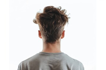 Naklejka premium Backside view of young man isolated on white background