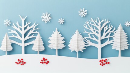 Winter Landscape Paper Art Design
