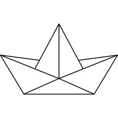 Paper boat single vector icon