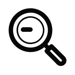 Solid Black Magnifying Glass Icon, Bold solid black magnifying glass icon, symbolizing search, inspection, and zoom, ideal for minimalist and digital interface designs.
