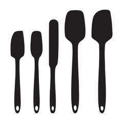 Baking Cooking Spatula Set Silhouette Vector Illustration
