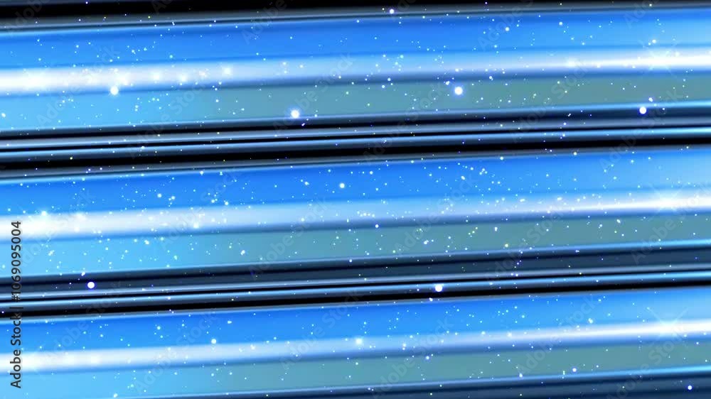 Poster 3d rendering metallic blue chrome texture animation