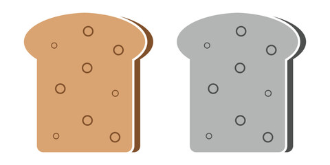 Bread slices icon, vector logo design. Bread, bakery icon, vector silhouette isolated on white background. A slice of sliced bread flat vector icon for food apps and websites. Vector illustration.