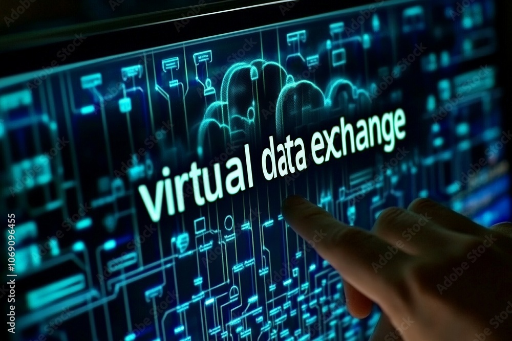 Poster small cloud model held in hand representing cloud technology data storage and the concept of secure 