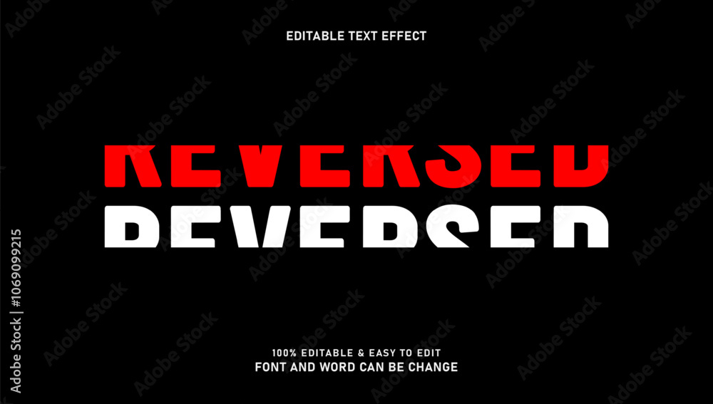 Poster editable vector reverse text effect