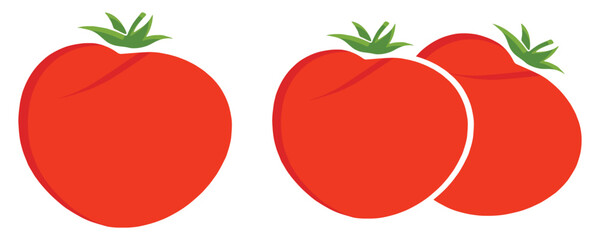 Tomato icon vector, tomato vegetable vector symbol icon, red tomato icon set isolated on white background.