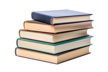 Fototapeta premium Stack of Books with various colors and sizes isolated on background, for library education or reading.