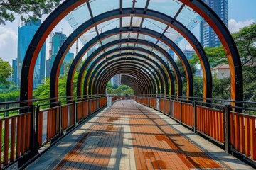 Bridge in Jakarta with unique design elements.