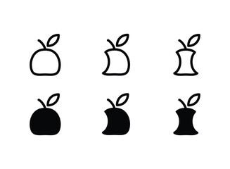 Apple vector icon. Apple fruit icons button, vector, sign, symbol, logo, illustration, editable stroke, flat design style isolated on white linear pictogram