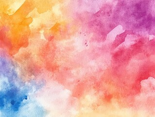 bright and colorful watercolor paint background texture, showcasing a blend of hues and splashes that evoke creativity and artistic expression, perfect for backgrounds or artistic projects