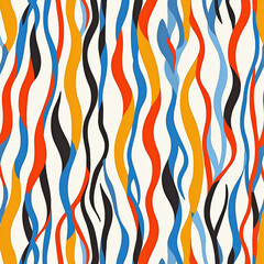 Seamless Abstract Pattern, Abstract Vivid Vector Graphic In Retro Vintage Style For Apparel. Flyer, Poster, Banner Element, Wallpaper Element.