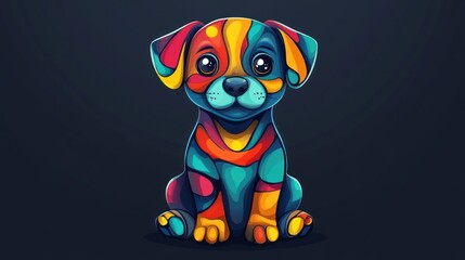 Colorful Puppy Art