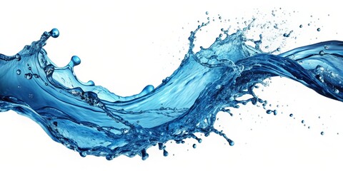 Water Splashing and Breaking Up into Droplets on White Background, water splash, water droplet, liquid dynamics