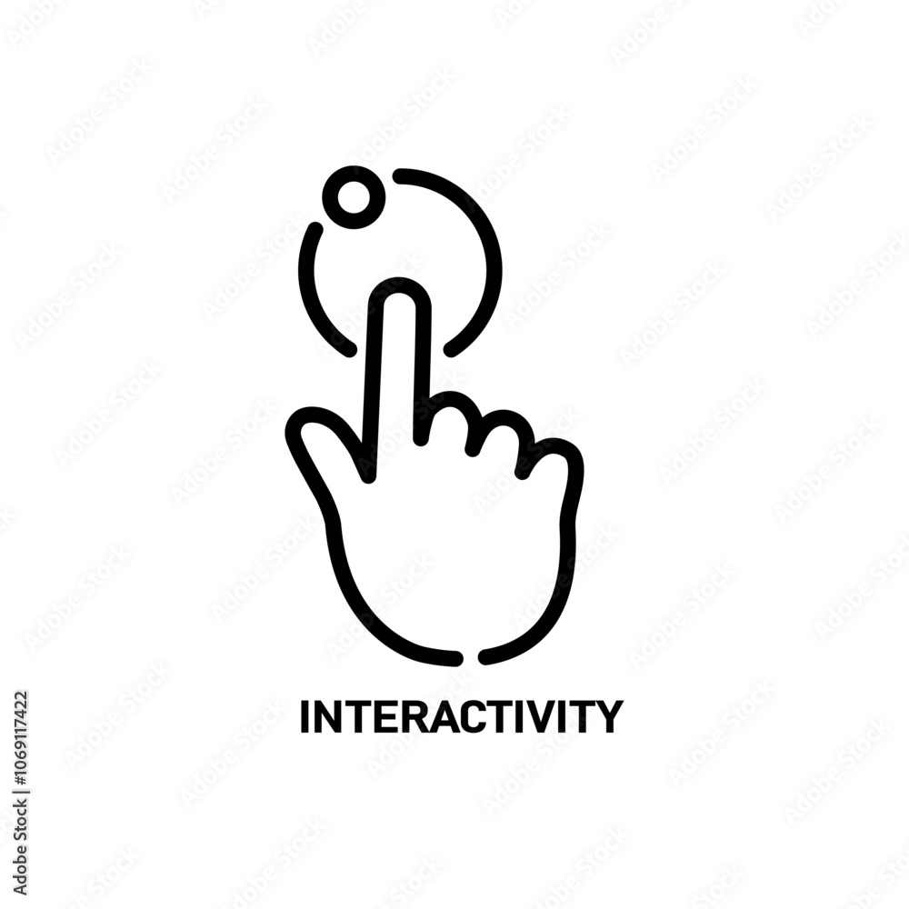 Aufkleber virtual interactive control icon isolated on clean background. virtual interactive control icon conc