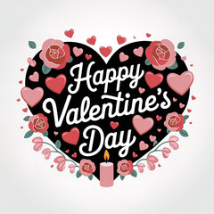 Happy Valentine's Day. Valentine's Day greeting, vector image, love and holiday message design. print design, print logo
