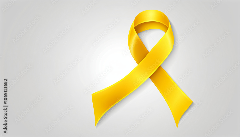 Poster sarcoma and bone cancer awareness week. yellow color ribbon isolated on transparent background. vect