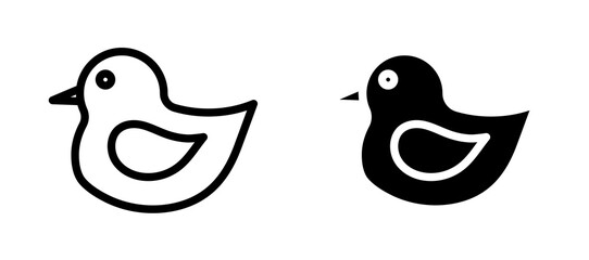Duck icon symbol collection on white background.