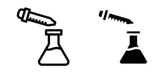 Chemical test icon symbol collection on white background.