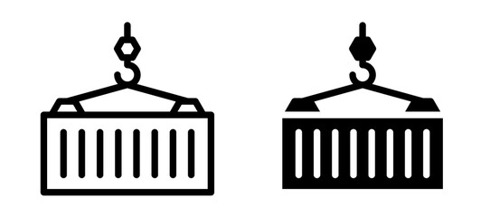 Container icon symbol collection on white background.