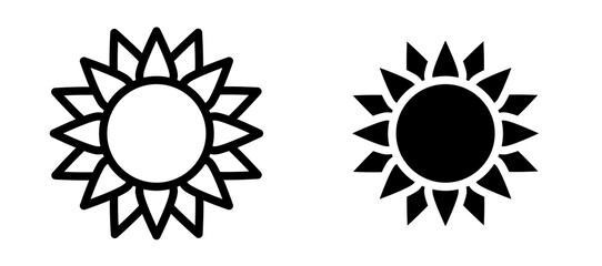 Flower icon symbol collection on white background.