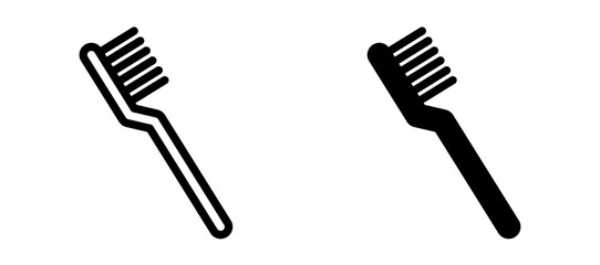 Toothbrush icon symbol collection on white background.